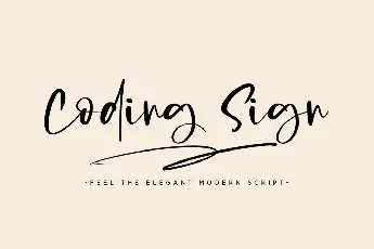 Coding Sign Handwritten Bounce Script font