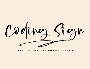 Coding Sign Handwritten Bounce Script font