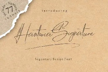 Hantoria Signature Script font