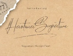 Hantoria Signature Script font