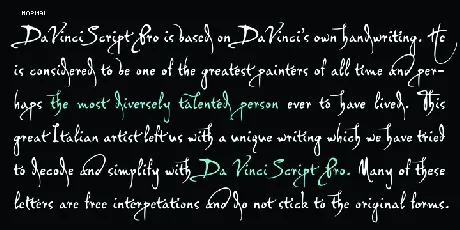 PF DaVinci Script Pro font