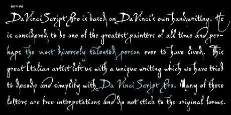 PF DaVinci Script Pro font