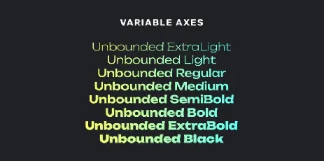 Unbounded Family font