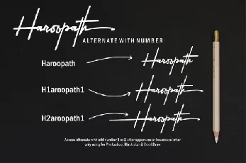 Haroopath Signature font