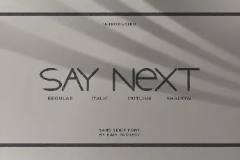 Say Next Demo font