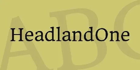 Headland One font