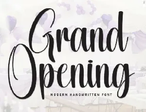 Grand Opening Script font