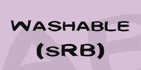 Washable (sRB) font