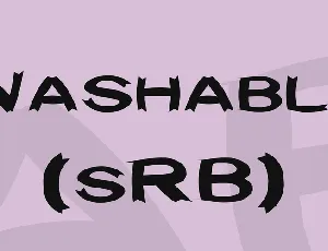 Washable (sRB) font