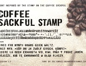 CofFEe Sackful Stamp font