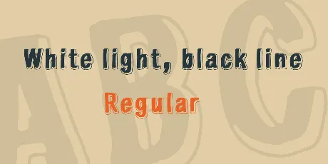 White light, black line font