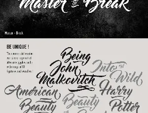 Master of Break Free font