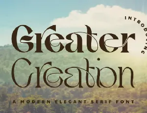 Greater Creation font