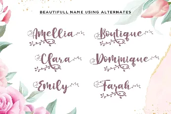 Botanical Flourish Script Calligraphy font