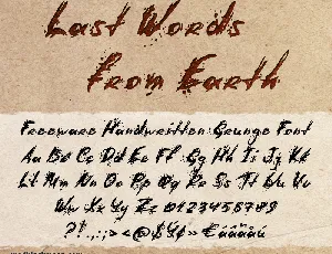 Last Words from Earth font