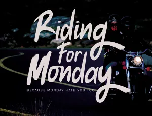 Riding For Monday font