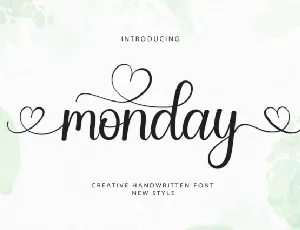 Monday Script font