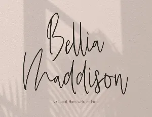 Bellia Maddison Personal Use On font