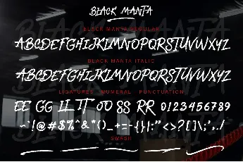 Black Manta Brush - Personal Us font