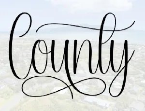 County Script font