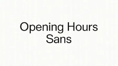 Opening Hours Sans font