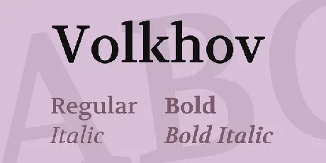 Volkhov Serif Family font