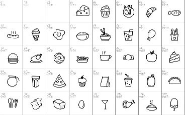 Foodlist Illustration font