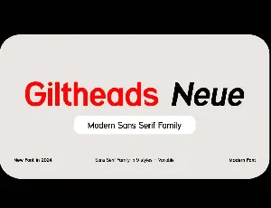 Giltheads Neue font