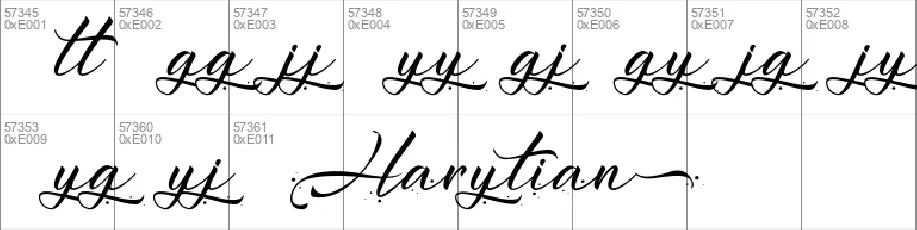 Harytian Calligraphy font