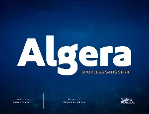 Algera Spurless Sans Serif font