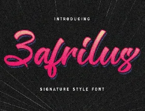 Zafrilus Bold Script font