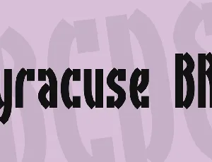 Syracuse BRK font