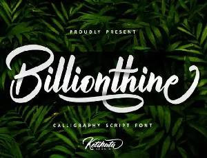 Billionthine Calligraphy font