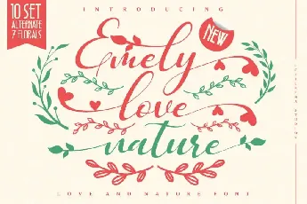 Emely love nature Calligraphy font