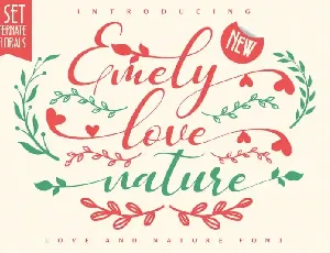 Emely love nature Calligraphy font