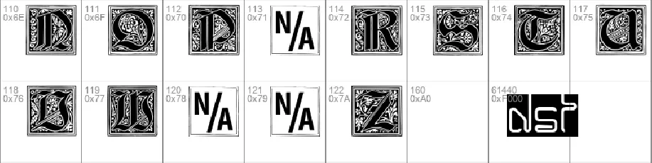 Gebetsbuch Initialen font