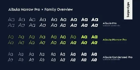 Albula Narrow Pro Family font