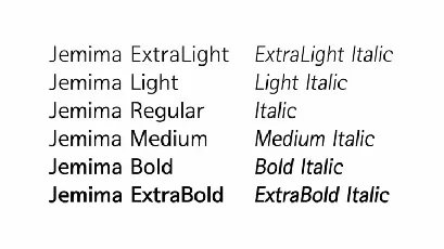 Jemima Family font