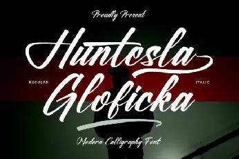 Huntesla Gloficka font