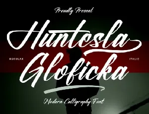 Huntesla Gloficka font