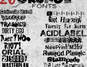 20 Grunges (TTF/OTF) font