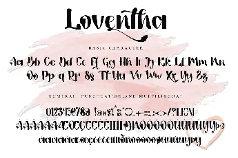 Loventha - PERSONAL USE font