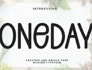 Oneday Display font