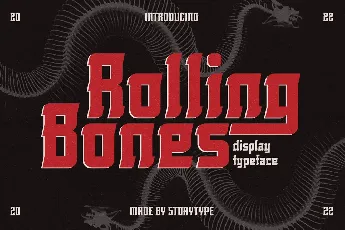 Rolling Bones font