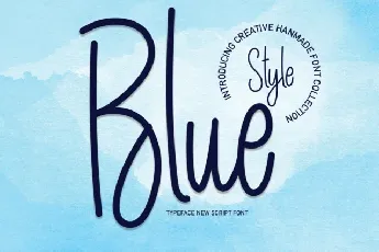 Blue Handwritten font