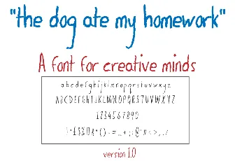 The Dog Ate My Homework font