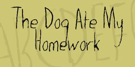 The Dog Ate My Homework font