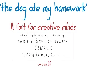 The Dog Ate My Homework font