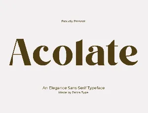 Acolate font