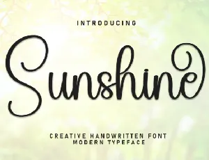 Sunshine Script font